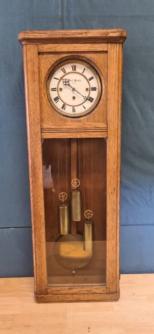 Antique KARL HARTEL Vienna Oak Regulator Wall Clock Grand Sonnerie Cover