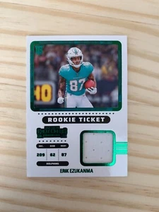 2022 Panini Contenders Rookie Ticket Swatches #16 Erik Ezukanma - Miami Dolphins - Bild 1 von 2