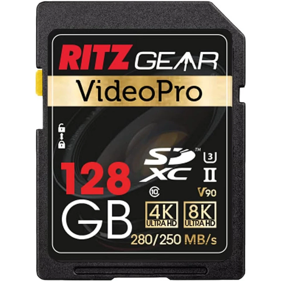 Ritz Gear 128GB High-Speed SDXC UHS-II SD Card, C10, U3, V90, HD & 8K for DSLR - Image 1 of 4