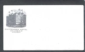 SOBRE VINTAGE CHITTENDEN HOTEL, COLUMBUS, OHIO SIN USAR - Imagen 1 de 2