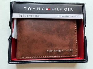 Tommy Hilfiger Leder Bi-Fold Geldbörse & Valet RFID Schutz Farbe Braun NEU - Bild 1 von 5