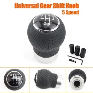 5 Speed Car Gear Shift Knob Ball Manual Shifter Lever PU Leather Black * - Picture 1 of 9