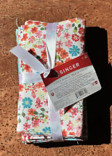 Singer Fabric Fat Quarter Bundle 5pcs Cotton Quilting Multi Color Floral Solid