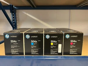 Genuine HP 504X/A set CE250X CE251A CE252A CE253A factory sealed - Picture 1 of 3