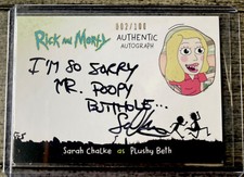 Cryptozoic Rick & Morty season 2 auto card Sarah Chalke /100 I’m Sorry Mr.Poopy