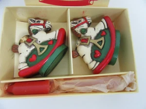 Vintage Rocking Horse Christmas Candle Holder 4 Red Candles Holiday - Picture 1 of 2
