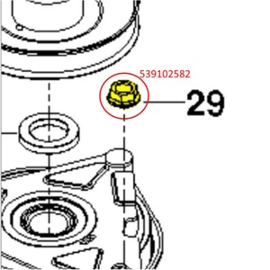 Husqvarna 539102582, Nut.7/16-14. WHIZ NUT HEXAGON NUT WITH for Mowers - Picture 1 of 1