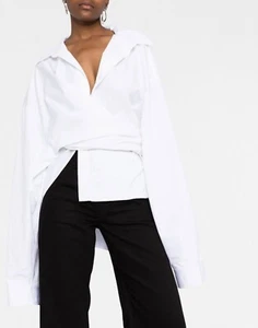 BALENCIAGA OVERSIZE WRAP SHIRT CAMICIA DONNA MADE IN ITALY 704458TYB189000 - Imagen 1 de 5
