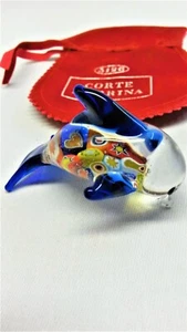 eine mundgeblasenen Delphin mit Murrine aus Murano Glas (MU-0693-2a) Gebrauchten - Bild 1 von 6