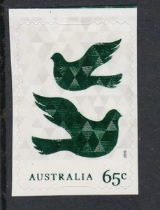 .AUSTRALIA - 2015 CHRISTMAS 65c P&S Self adhesive MNH - Doves - Embellished . - Picture 1 of 1
