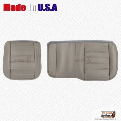 2003 2004 2005 Hummer H2 REAR Driver & Passenger Bottoms Leather Seat Cover Gray - Image 1 of 4
