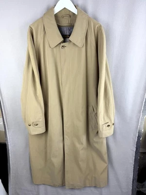 Vintage Brooks Brothers Trench Rain Coat Mens 44 L Beige Wool Lined Overcoat - Image 1 of 4