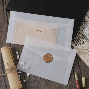 20pcs semi transparent blank sulfuric acid paper envelope wedding invitation env - Picture 1 of 7