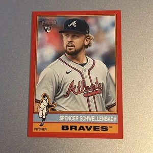 2025 Heritage Mega Red Border - Spencer Schwellenbach Rookie #58 Atlanta Braves - Picture 1 of 2