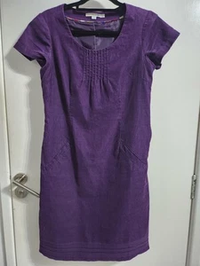 Boden Purple Cord Dress Size 8 Pintuck Detail Needlecord Short Sleeve Corduroy - Picture 1 of 8