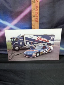 Vtg 90s Dale Jarrett NASCAR signed 1990 NESTLE CRUNCH GRAND PRIX Autographed 6x9 - Picture 1 of 4