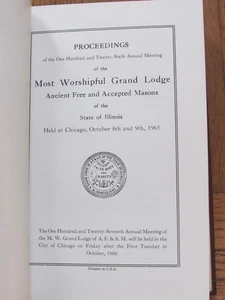 BOOK 1965 GRAND LODGE OF ILLINOIS Masonic Proceedings Annual Meeting Masons - Bild 1 von 9