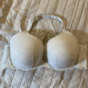 Reggiseno donna Torrid Curve 44DD bianco pizzo push up tuffo racerback chiusura davanti - Foto 1 di 9