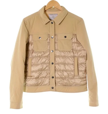 Anatomie Moritz Quilted Puffer Button Snap Lightweight Camel Trucker Jacket WM M - Image 1 of 4