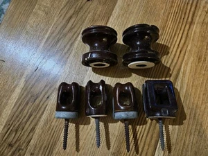 Insulators Ceramic Brown Clay Telegraph? Insulator Collectible 5 Inches Antique - Picture 1 of 11