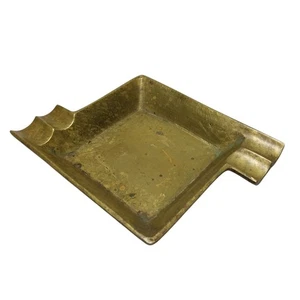 Vintage Brass Ashtray Rectangle Mid Century Modern MCM Art Deco Heavy Austria - Picture 1 of 8