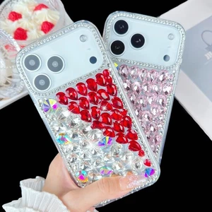 Sparkly Luxury Bling Diamonds Back TPU Phone Case Cover For iPhone 17 PRO MAX - Picture 1 of 9