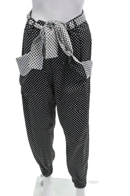 AMUR Mujer Bolsa de Papel Jogger Pantalones Negros Lunares Poliéster Reciclado Talla XS Foto 1 de 4