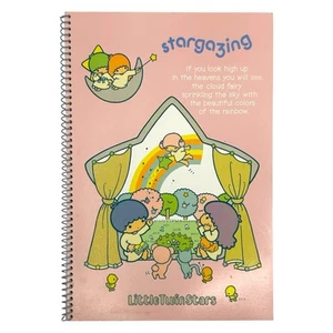 Cuaderno espiral Sanrio Little Twin Stars observación de estrellas vintage 1976 Japón - Imagen 1 de 5