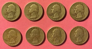 8 Washington 90% Silber Viertel 1941 1942 1944 1945 1948 1950 1953 1954 - Bild 1 von 3