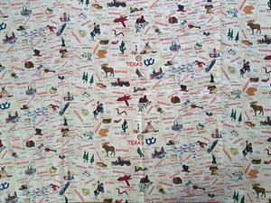 Fabric Crafts Vintage Style Picture Map of the United States 45" x 30" - Picture 1 of 10