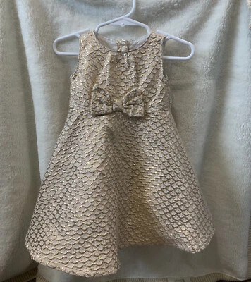 Vestido de Fiesta Gymboree Infantil Niña 6-12 Meses Oro Rosa Metálico Tul Foto 1 de 4