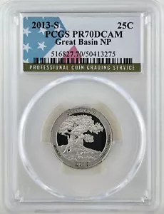 Gran Cuarto de Cuenca PR 70 DCAM PCGS Revestido 2013 Mejor Grado Superior NP 25c Bandera de EE. UU. - Imagen 1 de 2