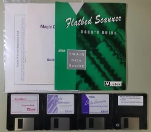 Mustek Single-Pass Flatbed Scanner Software Program Disks Media & User Manual - Picture 1 of 8