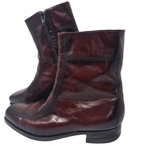 Florsheim Essex Burgundy Leather Zipper Ankle Boots Men's 7.5 - Picture 1 of 11
