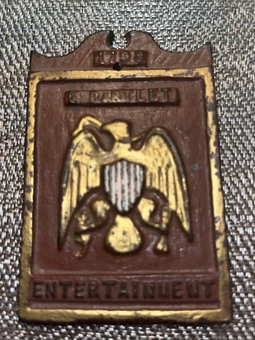 Cast iron 1798 entetainment plaque Bartlett Age Unknown Eagle Crest Cover