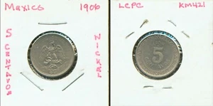 MÜNZEN DER WELT - MEXIKO 1906 5 CENTAVOS (G768) tolle ältere Münze NICKEL - Bild 1 von 1