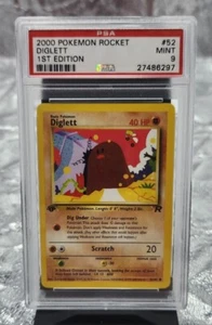 #52 2000 Pokemon Rocket Diglett 1st Edition PSA 9 Mint - Picture 1 of 2