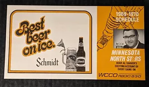 1969-70 MN North Stars pocket schedule Schmidt Beer Al Shaver unfolded -proto? - Picture 1 of 9