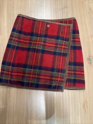 Ralph By Ralph Lauren, Plaid Fireside Mini Wrap Skirt  Small *Hole Read* Wool - Image 1 of 4