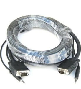 25FT VGA Cable With 3.5 mm Audio Extension Monitor - Picture 1 of 3