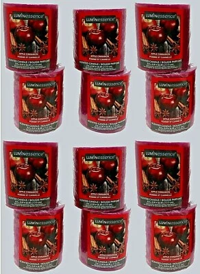 ( Lot 12 ) Luminessence Apple Cinnamon Pillar Candles, Great Scent! 7 oz Each  - Image 1 of 4