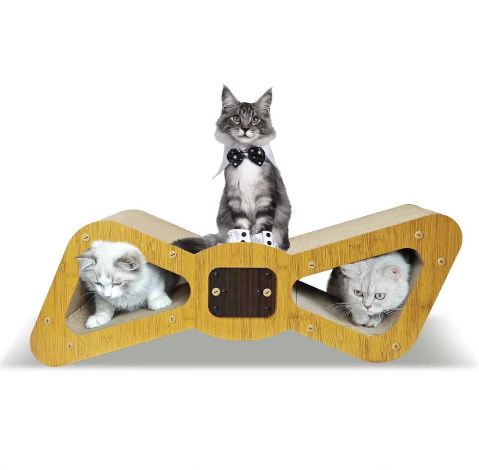 Cat Scratching Board ,Bow Tie Cat Scratcher Cardboard - Image 1 of 3