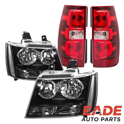 For 2007-2014 Chevy Suburban Tahoe Headlights + RED Tail Lights Assembly Foto 1 de 4