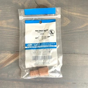 Adaptador de sudor macho Zurn Qest cobre 1/2” x 1/2” para uso con tubo PEX - Imagen 1 de 2
