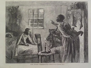 Christmas Eve Wide Awake African American Harper's Weekly 1872 Print - Picture 1 of 2