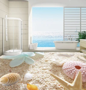 3D Petal Shells Beach 7 Floor WallPaper Murals Wall Print Decal AJ WALL CA Lemon - Picture 1 of 6