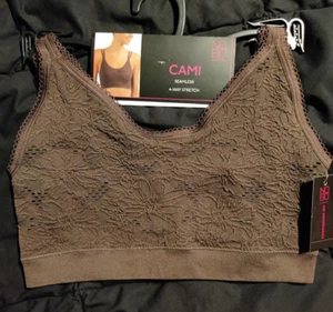 No Boundaries Brown Crochet Seamless Cami Bra NWT Size Small - Picture 1 of 4