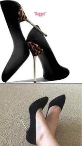 Nuevo en caja Stuart Weitzman plataforma daga 6.5 7 7.5 tacón de gamuza negro - Imagen 1 de 8