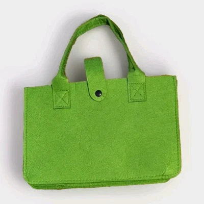 Bolsa tote organizadora de feltro feminina nova com etiquetas artesanato essencial organizador em verde - Imagem 1 de 3