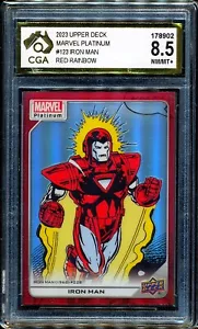 2023 Upper Deck Marvel Platinum Red Rainbow #123 Iron Man SP CGA 8.5 - Picture 1 of 3